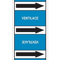 Značení potrubí, ventilace